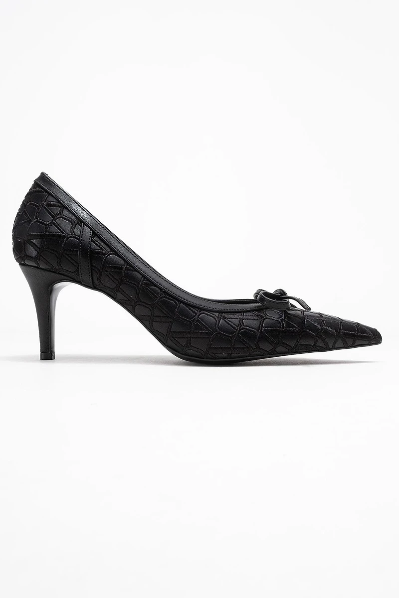 Prologue Shoes Womens Camden Bow Pointed Toe Pump