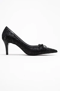 Prologue Shoes Womens Camden Bow Pointed Toe Pump