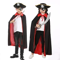 MyKids-USA Halloween Pirate Cape Hats Sets, Cape, Hat, Eye Patch.