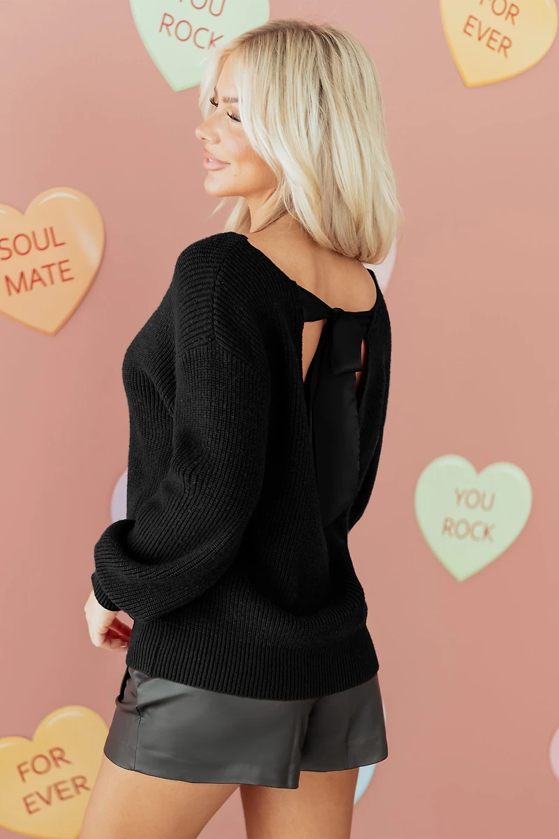 Threaded Pear Women's Alianna Backless Drop Shoulder Sweater