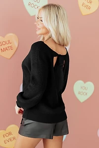 Threaded Pear Women's Alianna Backless Drop Shoulder Sweater