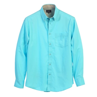 Gioberti Men's 100% Cotton Twill Oxford Shirt with Contrast