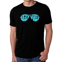 LA Pop Art Men's Cotton-Poly Word T-Shirt - Beach Vibes
