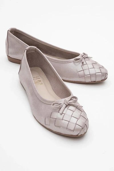 Forever & Always Womens Nopos Leather Cap Toe Ballet Flats