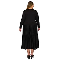 L I V D Women's Plus Eliana Tiered Midi Dress
