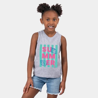 The Juniper Shop - Summer Stripes Seashells Youth Tank Top