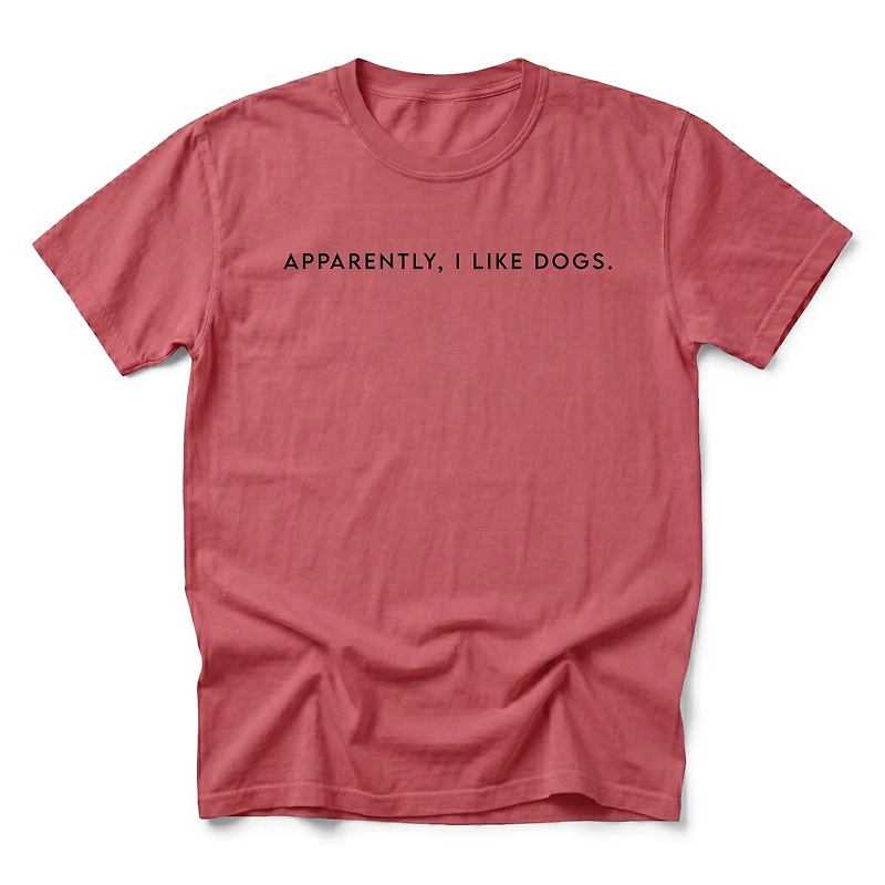 undefined - Apparently, I Like Dogs Men's Garment Dyed Graphic T-Shirt