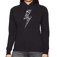 LA Pop Art Lightning Bolt - Women's Word Hooded Sweatshirt