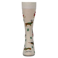 MeMoi Men's Reindeer Pups Holiday Crew Socks