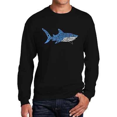 LA Pop Art Daddy Shark - Mens Word Crew Sweatshirt