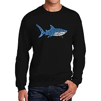 LA Pop Art Daddy Shark - Mens Word Crew Sweatshirt