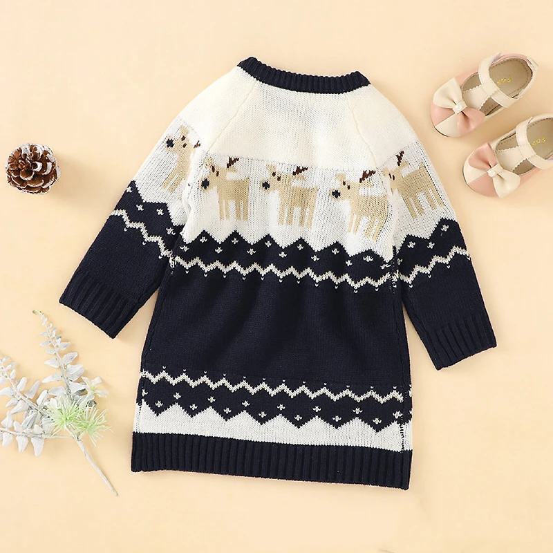 MyKids-USA Baby Girl Red Embroidered Long Sleeve Christmas Dress