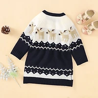 MyKids-USA Baby Girl Red Embroidered Long Sleeve Christmas Dress