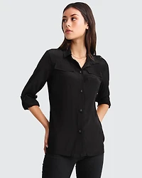Belle & Bloom Womens Eclipse Rolled Sleeve Blouse