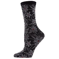 MeMoi Women's Abstract Floral Opaque Crew Socks