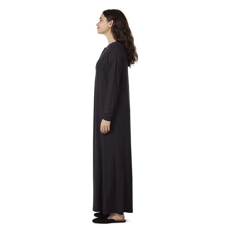 MeMoi Women's Rhinestone-Bow-Trimmed Modal Blend Nightgown