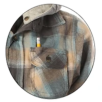 Gioberti Boy's 100% Cotton Removable Hoodie Plaid Checkered Flannel Shirt