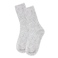 MeMoi Women's Pretty Plush Glitter Crew Socks