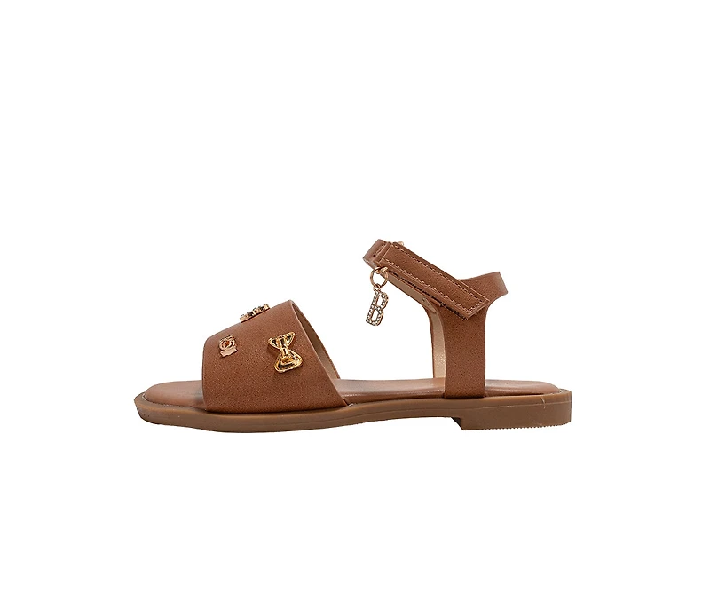 bebe Girl's Fashion Sandals - Dressy Shoes with Decorative Metal