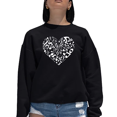 LA Pop Art Heart Notes - Women's Word Crewneck Sweatshirt
