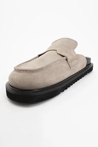 Forever & Always Womens Laven Suede Leather Mules