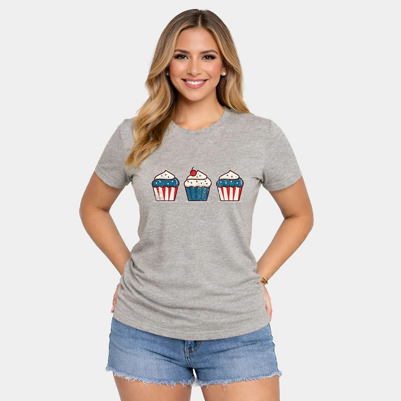 Simply Sage Market - Patriotic Cupcakes Women's Short Sleeve Graphic T-Shirt