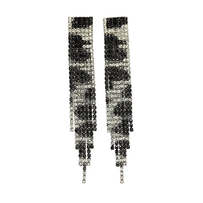 AGP PARIS Womens Diva Collection Long Fringe Chandelier Drop Earrings