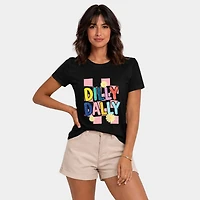 Simply Sage Market - Dilly Dally Checkered Women's Short Sleeve Graphic T-Shirt