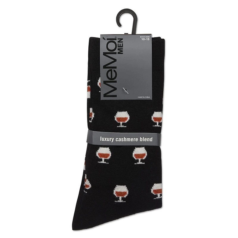 MeMoi Men's Whiskey Cashmere Crew Socks