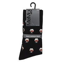 MeMoi Men's Whiskey Cashmere Crew Socks