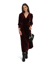 Belle & Bloom Womens Current Mood Velvet Wrap Dress