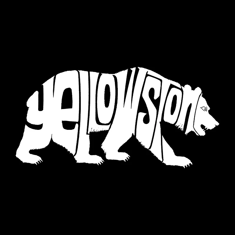 LA Pop Art Yellowstone Bear - Women's Word Hooded Sweatshirt