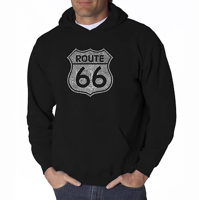 LA Pop Art Cities Along The Legendary Route 66 - Mens Word Hooded Sweatshirt