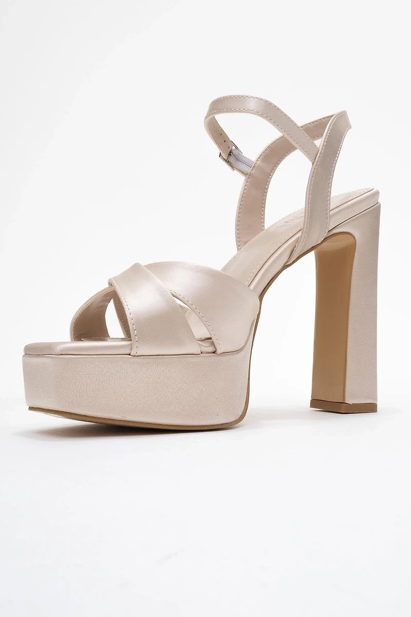 Prologue Shoes Womens Yulia Cross-Strap Platform Heel Sandal