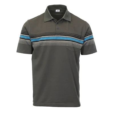 Gioberti Men's Multiple Stripe Polo Shirt - Short Sleeve Yarn Dye
