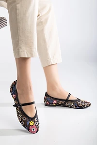 Prologue Shoes Womens Fauna Mesh Mary Jane Flats