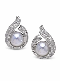 AGP PARIS Womens Swirl Opalescent Stone Stud Earrings