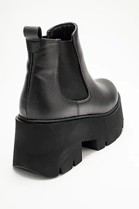 Forever & Always Womens Clen Leather Platform Chelsea Boots