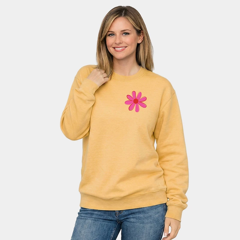 Simply Sage Market - Happy Vibes Flower Women's Graphic Sweatshirt
