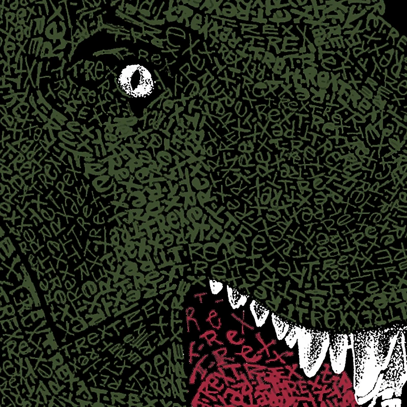 LA Pop Art Men's Word T-Shirt - T-Rex Head