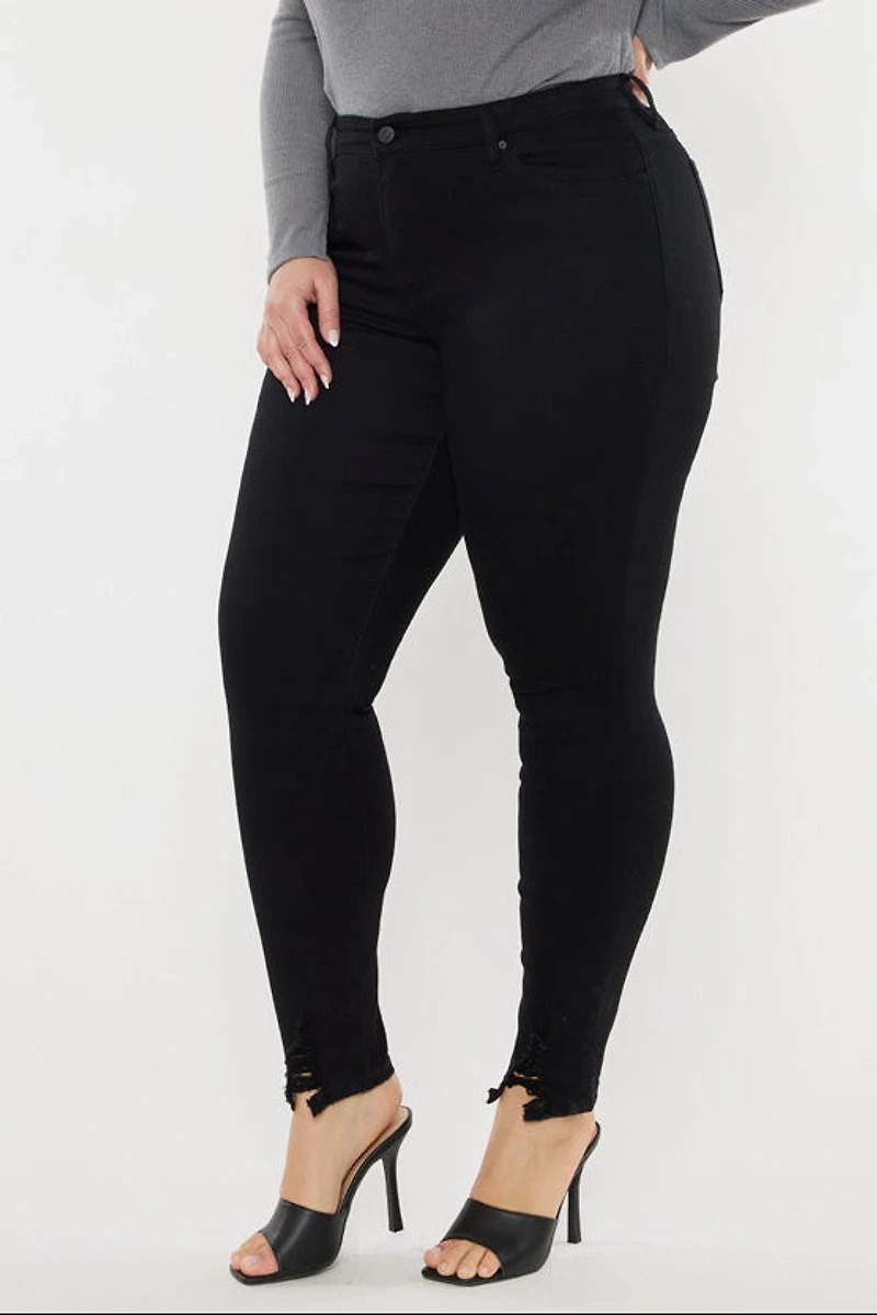 Kancan Women's Plus High Rise Ankle Skinny Jeans Jones