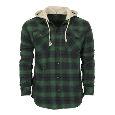 Gioberti Men's Removable Hoodie Flannel Shirt