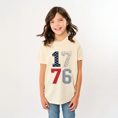 The Juniper Shop - 1776 Stacked Faux Patchwork Youth Short Sleeve Graphic T-Shirt