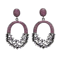 AGP PARIS Womens Diva Sparkling Red Hollow-Out Zirconia Drop Earrings