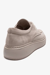 Forever & Always Womens Mareon Leather Lace Up Sneaker