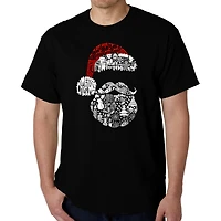 LA Pop Art Men's Santa Word T-Shirt - 100% Cotton, Crew Neck, Short Sleeve