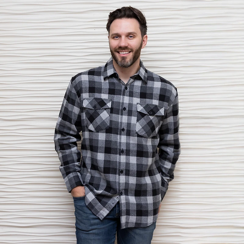 Gioberti Men's 100% Cotton Brushed Flannel Shirt