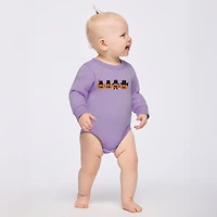 The Juniper Shop - Infant Fleece BodySuit Four Black Cats Pumpkins