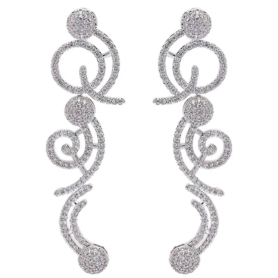 AGP PARIS Womens Classy Swirl Drop Earrings