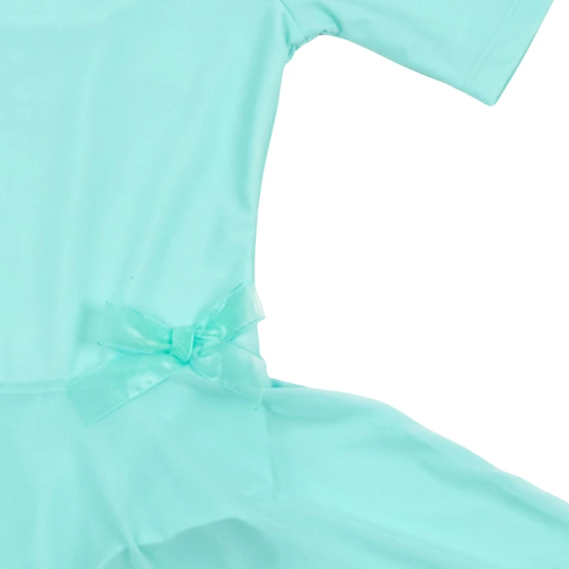 Leveret Girls Short Sleeve Solid Skirt Leotard with Waist Bow